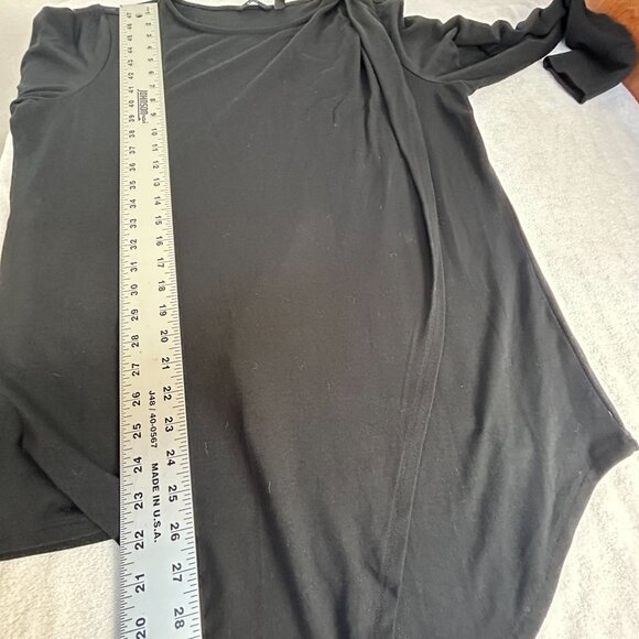 Betabrand Womens Black Asymmetrical Hem Long Sleeve Tunic Top XL Stretch Casual - Picture 7 of 7